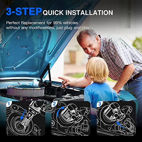 Novsight H11/H8/H9 Led Headlight Bulbs, 18000 Lumens 1:1 Size Design Low Beam Headlights Conversion Kits, 80W 6500K Cool White Led Bulbs, Fast Installation Halogen Replacement #TOP6