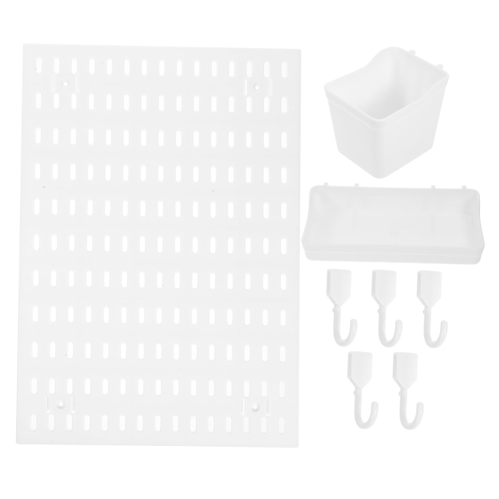 MUCKLILY 1 Set Stylish Wall Pegboard Organizer with Storage Rack Punch Design for Craft Kitchen Heavy Duty Versatile for Cups Towels Utensils Modern Finish