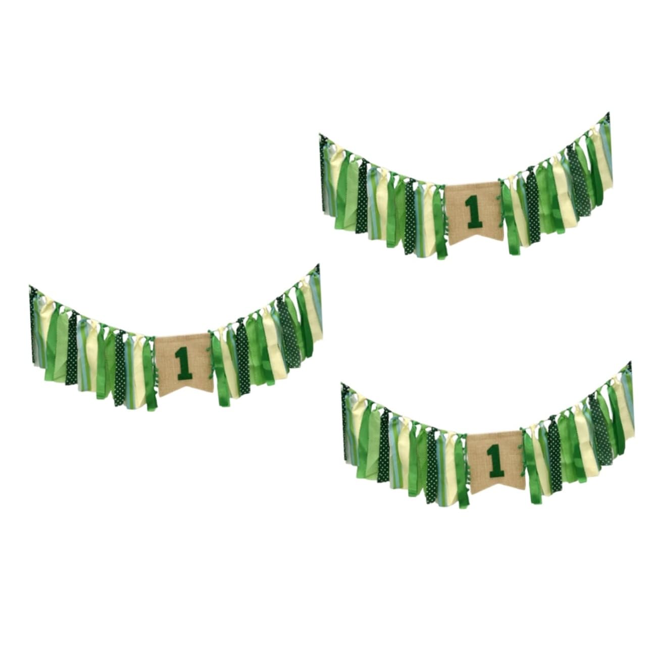 Cabilock 3 Juegos De Elegantes Suministros Para Fiestas De Bebé En Verde Menta Accesorios Para Fotos Pancartas Para Trona Banderines Decorativos Para Decoraciones De Cumpleaños