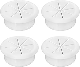 THETAG 4 Pack 50mm Plastic Cable Grommets Flexible Hole Cover for Office Computer Table Worktops Furniture White