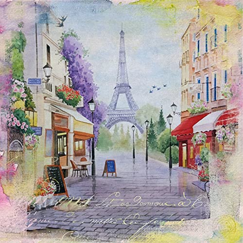 Anniversary House Tiflair Paris France French Scene Bistro Paper ...