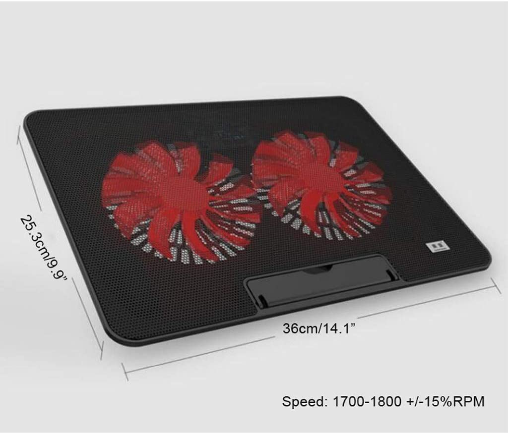 Chłodziarka Laptopa Podkładka Chłodząca Do Laptopa Ultra-cienka I Przenośna 2 Duże Ciche Wentylatory Chłodnica Notebooka USB Stojak(Black)