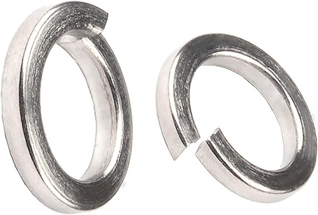 CREAP 316/304/201 Stainless Steel Spring Washer Split Lock Elastic Gasket M1.6 M2 M2.5 M3.5 M4 M5 M6 M8 M10 M12 M14 M16 M18 M20 M22(304 Stainless Steel,M8 (50pcs))
