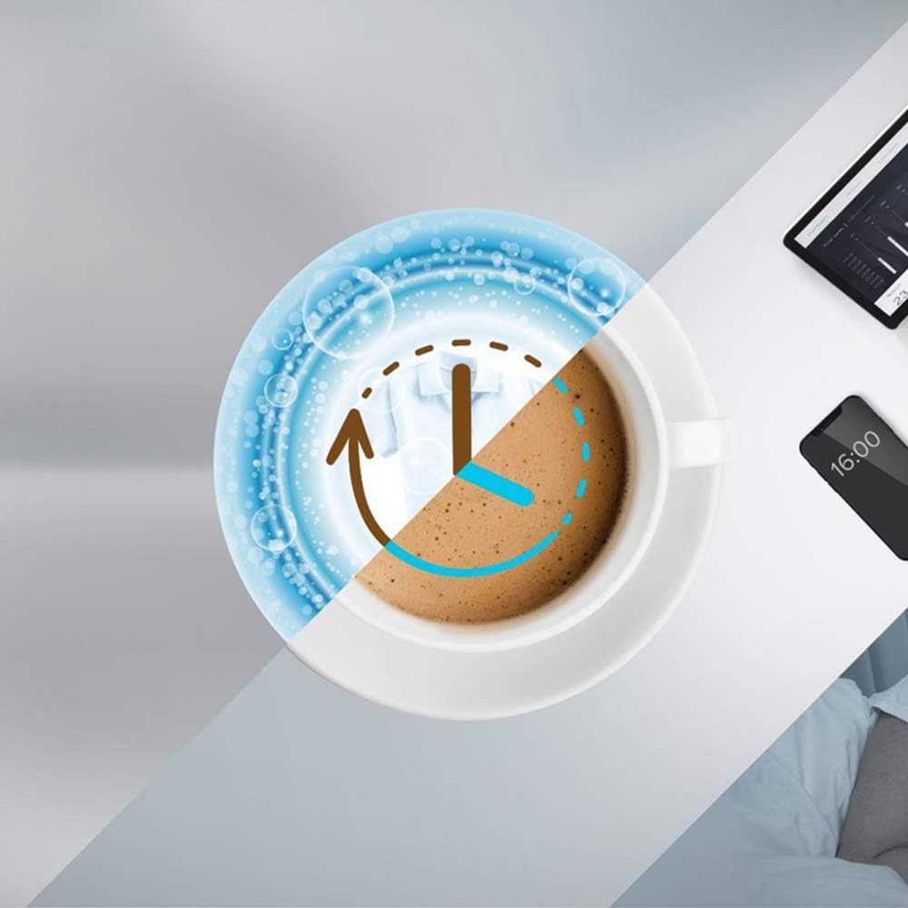 Hisense WFGA80141VM Lavatrice a Carica Frontale, 8kg, 1400 RPM, Inverter, Vapore, Nuova Classe Energetica B, Oblò Nero, Big Display Touch