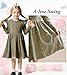 LIFAky Kids Fashion Dress Long Sleeve Round Neck Fall Winter A-Line Swing Knitted Green Sweather Dresses