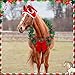 Dansydaisy 2 Pcs Christmas Horse Costume Accessories, 70.9 Inches Horse Neck Wreath Velvet Bow Artificial Garland with Santa Hat for Holiday Decor Christmas Party Parades Supplies