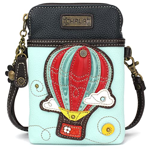 CHALA Cell Phone Crossbody Purse-Women PU Leather/Canvas Multicolor Handbag with Adjustable Strap - Shih Tzu - brown - dark brown