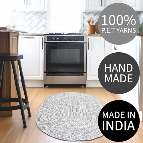 Tapete trenzado gris marfil 4x6 ft Super Area Rugs miniatura 4