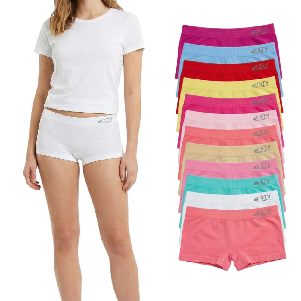 Pack 12 - Culotte niña - Braguitas niña - Sin Costuras y elasticas - Tallas 2 a 16 años - 1