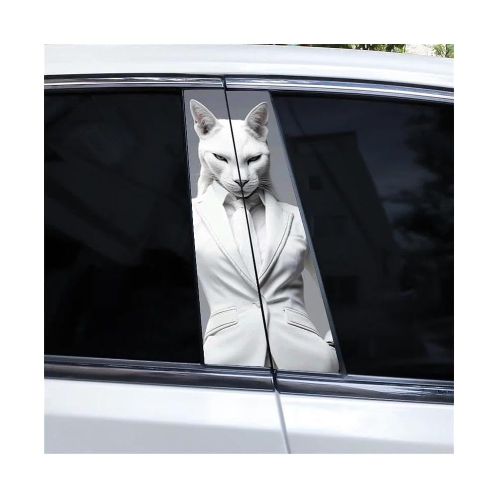 Decorative Items 2pcs Animal Car B-Pillar Decals Waterproof Funny Car Door Pillar Decoration Sticker(Type A)
