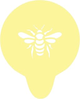Bee Stencil. Yellow Acrylic Reusable Coffee Cappuccino Cocktail Cupcake Hot Chocolate Cake Art Stencil (Stencil only)