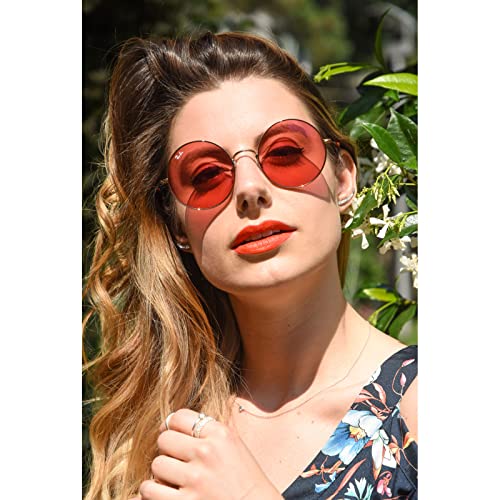 Miniatura 6 de Tshaoun 6 Pares De Gafas De Sol De Hippies Redondas De Los Años De 1960 Gafas De Colores, Gafas Redondas Hippie Vintage Gafas Disfraz Fiesta De Años 1960 De Colores Para Mujer Hombre Multicolor