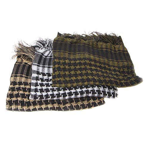 Dsxnklnd Keffiyeh Cachecol árabe para caça, ciclismo, xale para cabeça, camuflado, Verde militar, M