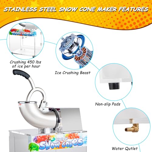 Commercial Snow Cone Machine Stainless