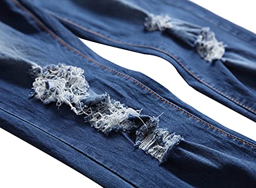 Jeans déchirés brodés de qualité supérieure pour hommes