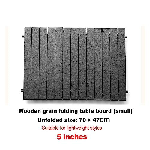 Carretilla plegable al aire libre con ruedas de 8 y 5 pulgadas, aleación de aluminio y tablero con diseño de madera, para camping y picnic, portátil miniatura 2