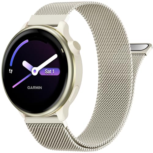 Bolesi ���b�V�����^���E�H�b�`�o���h Garmin Vivoactive 5/6/3/Forerunner 55/165/Venu Sq 2,20mm�ɑΉ� �\�t�g�X�e�����X�X�`�[�����C�o�b�N���X�g���b�v Forerunner 245/645�A�N�Z�T