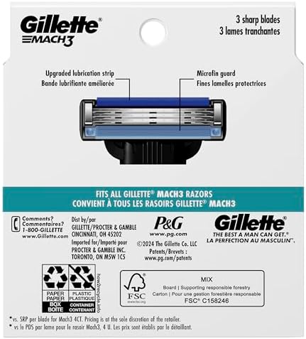 Gillette Mach3 Razor Refills for Men, 8 Razor Blade Refills — view 8