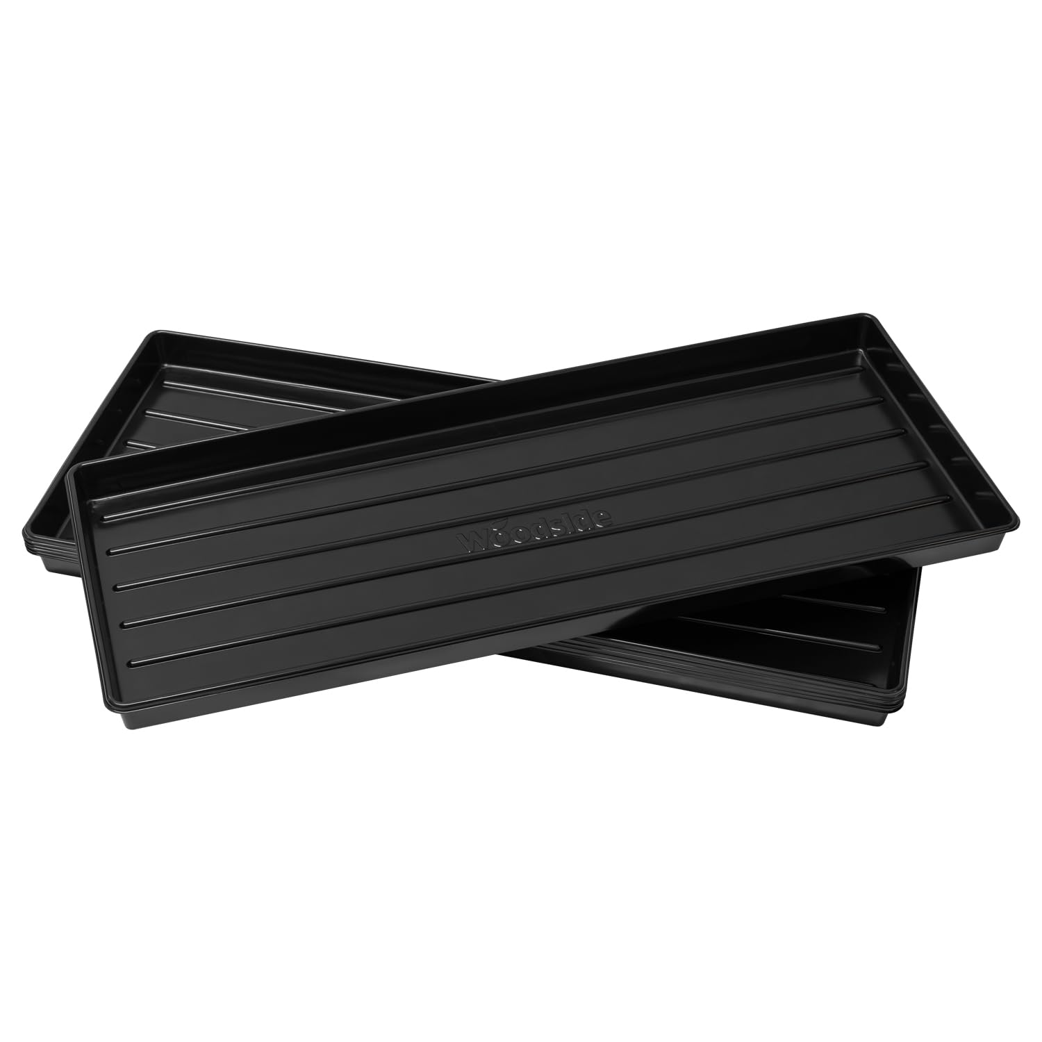 Woodside Black Growbag Trays 6 Pack – 100Cm X 40Cm – Heavy Duty Plastic Trays For Tomato Growbags, Greenhouse & Garden Use – Reusable, Easy Clean Plant Tray