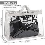3PCS Purse Storage Bag Organization Purse Dust Bag Organizer Clear Plastic Lightweight Protective Waterproof Handbag Protector - Image 3