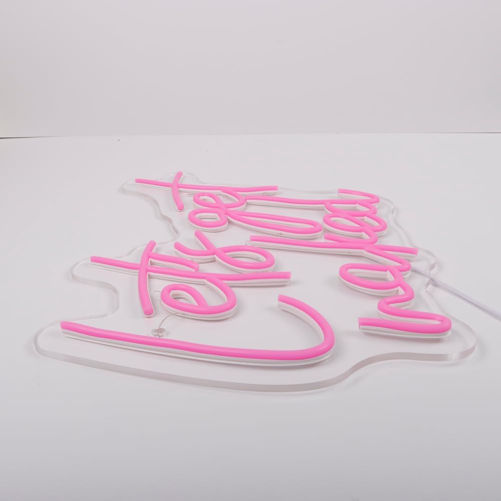 Let's Get Naked Neon Sign for Wall Decor USB Powered Dimmable Pink Letter Led Light Up Signs for Bedroom Men Cave Home Bar Salon Wedding Birthday Party Decor Xmas Gifts for Girls Kids