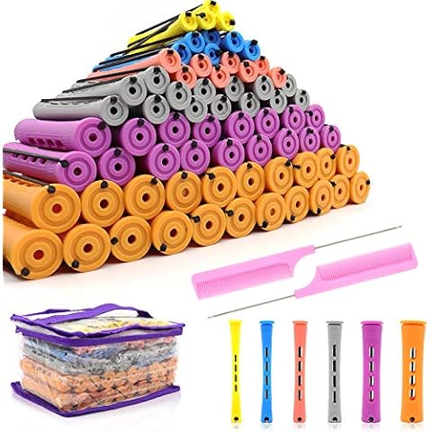 120Pcs Hair Perm Rods Set with Pintail Comb Cover
