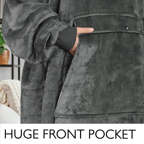 Image of Catalonia Oversized Hoodie Blanket Sweatshirt, Comfortable Sherpa Giant Pullover with Large Front Pocket for Adults Men Women Teenagers Wife Girlfriend