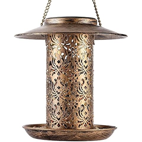 HOUSESAPP Solar Bird Feeder with Lantern Cover