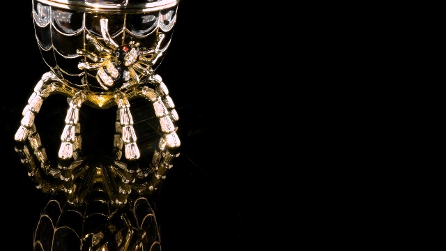 Amazon.com: Keren Kopal Black Faberge Egg Music Playing Spiderweb
