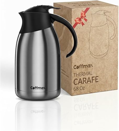 Jarra de café para mantener el café caliente, jarra térmica aislada al vacío de 68 onzas por Coffmax