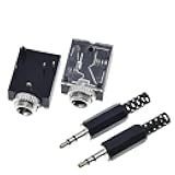 10Pcs 5 Pin 3.5Mm Stereo Audlo Socket PCB Panel Mount for Headphone with Nut Pj-324M + 3.5Mm Stereo Audlo Plug New 2026 Electronic & Accessories