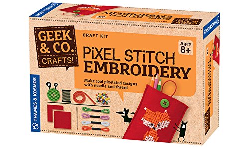 Thames & Kosmos Pixel Stitch Embroidery Kit - Adult, Small, Multicolour, Non-Foldable