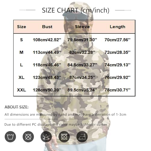 Mens Fall Sun Protection Hoodie with Face Mask Fishing Shirts Long Sleeve Upf 50 Hiking Clothing2