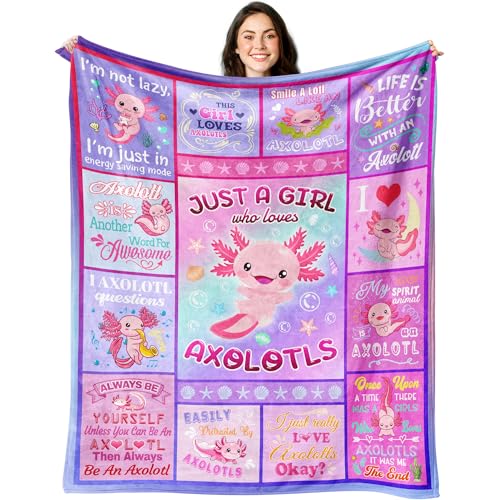 CITYSONG Axolotl Blanket for Girls, Just A Girl Who Loves Axolotl, Birthday Gifts Decor Throw Blanket 50
