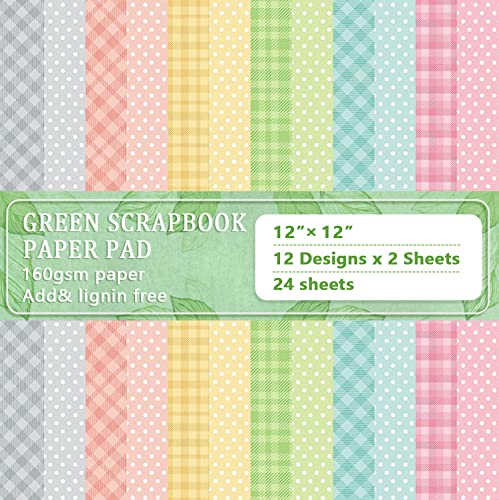 24 Patterned Papers For Crafts 12"X 12", Diy Photo Frame Background Decorative Page Single-Sided Patterned Paper Pack For Cardmaking Photo Frame Decor (Style A) #TOP7