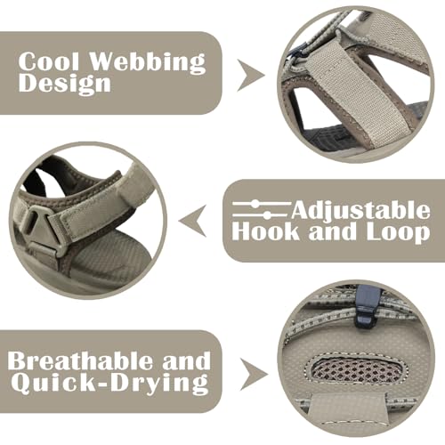 GRITION Mens Outdoor Hiking Sandals Summer Beach Closed Toe Water Sandal Waterproof Comfortable Fisherman Adventures Sport Athletic Walking Traveling Shoes Sandles3