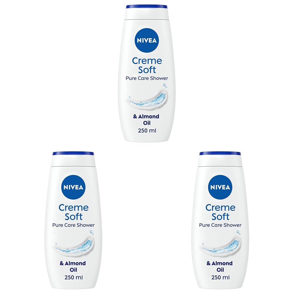 NIVEACare Shower Creme Soft (250 ml) Enriched with Almond Oil, Moisturising Gel Body Wash, Skin Moisturiser with Mild Scent (Pack of 3)