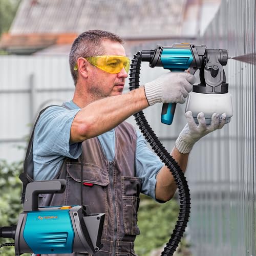 Tilswall Paint Sprayer 800W Electric Fence Paint Sprayer with 1300ml Container, HVLP Spray Paint Gun with 4 Nozzles and 3 Spray Modes for Fences, Sheds, Decking, Walls, Ceilings, Garden Furniture 7 Tilswall Paint Sprayer 800W Electric Fence Paint Sprayer with 1300ml Container, HVLP Spray Paint Gun with 4 Nozzles and 3 Spray Modes for Fences, Sheds, Decking, Walls, Ceilings, Garden Furniture - Image 7