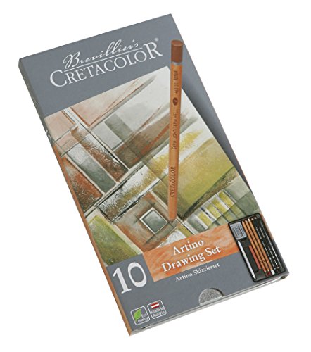 CRETACOLOR Artino Drawing Set, set de dibujo de 10 piezas para profesionales y principiantes, equipo básico para dibujar, incl. rascador de papel y borrador amasado, revestimiento suave y rico CRETACOLOR Artino Drawing Set, set de dibujo de 10 piezas para profesionales y principiantes, equipo básico para dibujar, incl. rascador de papel y borrador amasado, revestimiento suave y rico