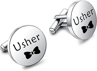 Wedding Cuff links Groomsman Usher Cuff links Wedding Jewelry Cuff links Engraved Gifts for Groomsman Usher Wedding Gifts