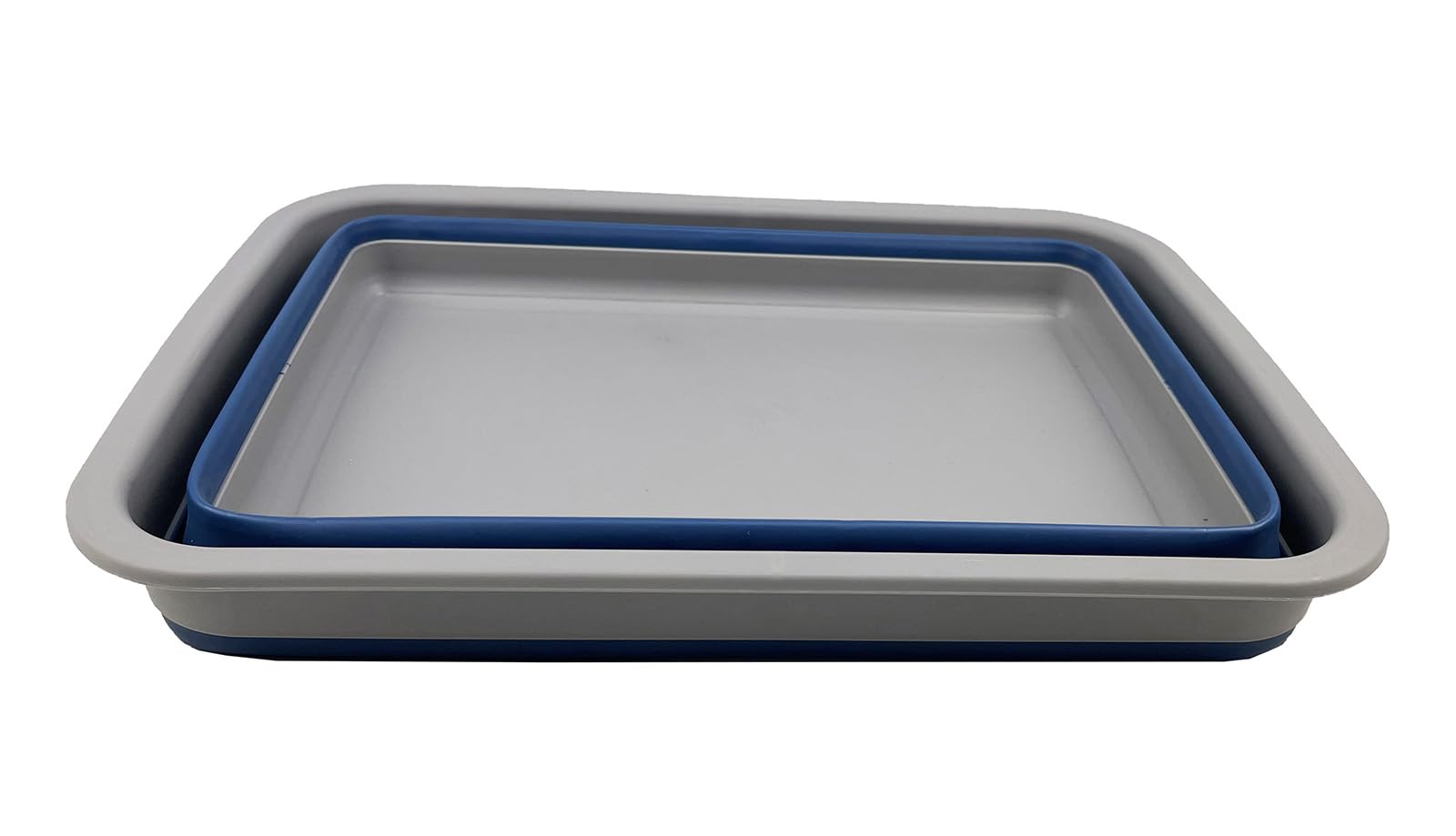 SAMMART Bassine pliable en plastique - 8 l - Pliable - Peu encombrant - Gris/bleu brouillard