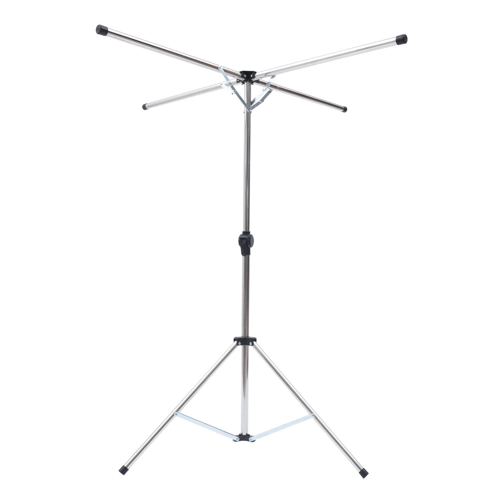 Xuthusman Folding Clothes Drying Rack Silver Metal Laundry Rack X-Shaped Drying Rack w/ 10x Windproof Hooks for Rooms/Balcony 49.61in