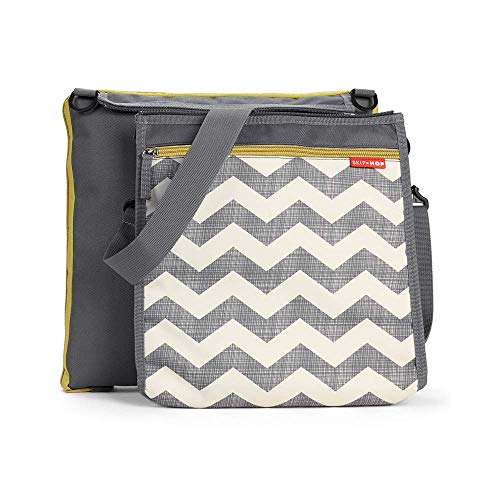 Skip Hop Baby Infant & Toddler Central Park Waterproof Convertible Outdoor Blanket & Detachable Cooler Bag, Multi Chevron