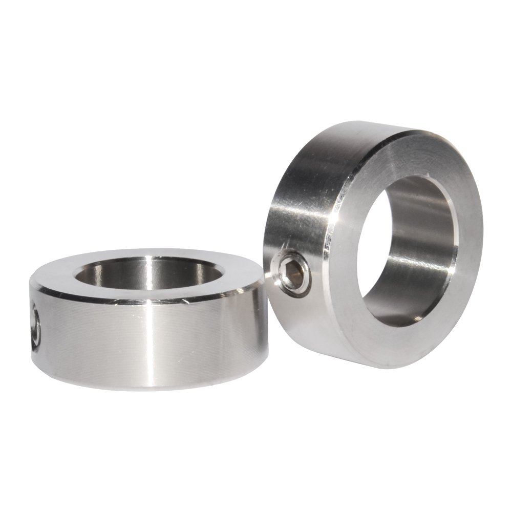 KZNANZN 2Pcs Shaft Collar Set Screw 1.5 inch Bore 2.25 inch Out Diameter Silvery 304 Stainless Steel