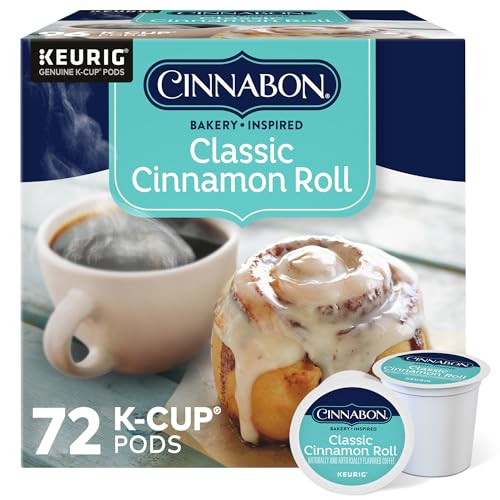 Cinnabon Classic Cinnamon Roll Keurig Single-Serve K-Cup Pods, Light Roast Coffee, 72 Count