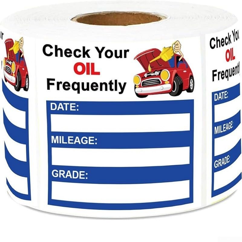 Paquete de 150 pegatinas de recordatorio de mantenimiento de coche para seguimiento de cambio de aceite, etiquetas de 12 x 7 cm para parabrisas y libro de registro, paquete a granel para vehículos