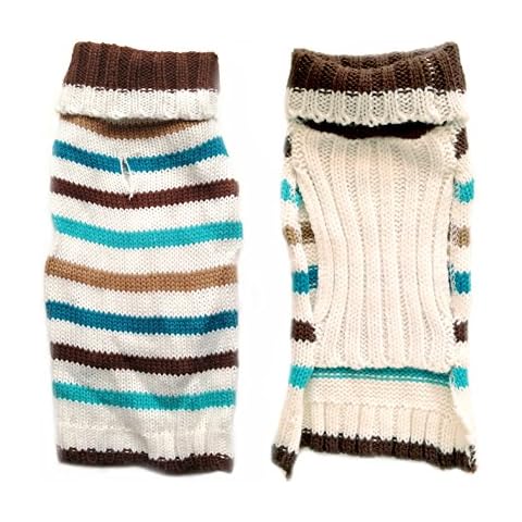 Cute Soft Striped Style White Pet Puppy Dog Sweater Jumper Clothes Coat (XS) Cover