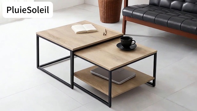 Amazon.co.jp: PluieSoleil ローテーブル センターテーブル 幅60cm+幅