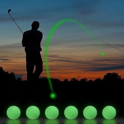 Miniatura 6 de VinBee Pelotas de golf que brillan en la oscuridad, paquete de 12 pelotas de golf iluminadas para deportes nocturnos que brillan en la oscuridad,