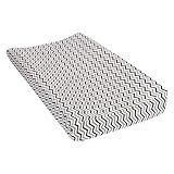 Trend Lab Chevron Deluxe Flannel Changing Pad Cover, Navy and Gray